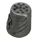Vintage Philadelphia Pa Liberty Bell Metal Thimble Cradle Of Liberty Gray Star