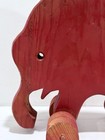 Antique Primitive Wooden Hand Carved Pull Toy Elephant