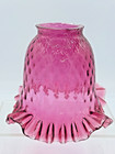Victorian Cranberry Glass Lamp Shade 2 0   Fitter Antique