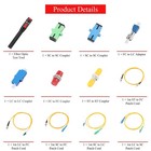12pcs Fiber Optic Cable Test Kit  15 30 50 100km Visual Fault Locator   Adapter