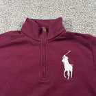Polo Ralph Lauren Sweater Boys 10-12 Medium Maroon Preppy Sweatshirt 1 4 Zip