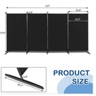 4-panel Room Divider  6ft Tall Folding Privacy Screen Room Dividers  Black