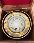 Vtg C  Plath Hamburg  Germany Brass Gimmel Binnacle Nautical Compass In Wood Box