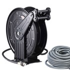 Pressure Washer Hose Reel Duals Arm 3 8  X 50ft Auto Retractable Hose Reel