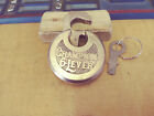 Antique vintage Miller Champion 6 Lever Push Key Pancake Padlock W key 531