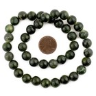 Round Dark Green Nephrite Jade Beads 10mm Gemstone 16 Inch Strand