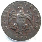 1788 12-m R-3 Anacs Ef 40 Massachusetts Cent Colonial Copper Coin