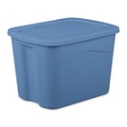 Sterilite 18 Gallon Plastic Storage Bin With Snap On Lid  Light Blue  Pack Of 8