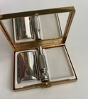 Vintage Gillette Razor  n Blades Shaving Kit And Gold Tone Carry Case Set