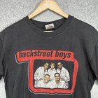 Vintage Backstreet Boys 1998 Tour T-shirt Adult Medium Black Faded Worn
