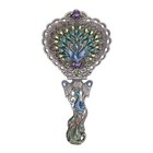 Vintage Peacock Metal Mirror Comb Set Antique Heart-shaped Handheld Vanity Mi   