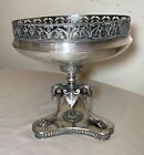 Antique 1800 s Ornate Art Deco French Silver-plate Footed Centerpiece Fruit Bowl
