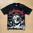 Rock T-shirt Tee Black Size Men s Vintage Logo Godspeed 2025 Sleeve Short Retro