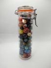 Jabo Marbles - 5 8    1  Shooters  18   In 9  Cylindrical Jar Uv Nm-m