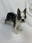 Vintage Boston Terrier 6 Inch Porcelain Figurine Black   White Porcelain Japan