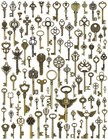 Vintage Skeleton Keys 100pcs Antique Bronze Bulk Old Style Craft Decor Set Usnew