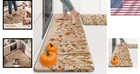 Fall Kitchen Mats Cushioned Anti Fatigue  Orange Boho Farmhouse Rugs
