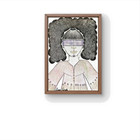 Original Drawing Mixed Media 8x11 Rainbow Child Fine Art Interior Decoration