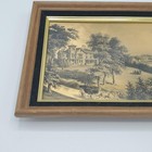 Gold Foil Art House With Buggy And Carriage With Frame