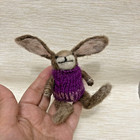 Needle Felted Set Of 2 Bunny Handmade Wool Toy
