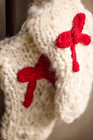 2 Nwt Anthropologie Wool Nepal Knit Festive Icon Mini Christmas Stocking Red Bow