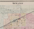 1875 Kewanee Township- Illinois  Map Original 16x13 Land Owners Plats