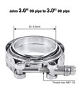 3 0  V Band Clamp Flange Kit 304 Stainless Steel Exhaust Pipe Turbo Downpipe