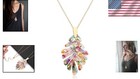 Trendy Leaf Earrings   Acrylic Pendant Necklace Set     Spring summer Statement