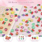 100pcs Assorted 3d Fruit Resin Nail Art Charms  0 32-0 47 Inches  6-fruit