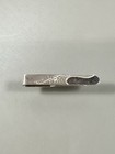 Vintage Sterling Silver Floral Pattern Engraved Brushed Silver Finish Tie Bar