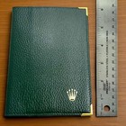 Authentic Vintage Rolex Green Leather Card Wallet   Passport Holder     Ref  68 08