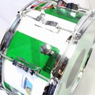 Ludwig 1970s Vistalite 14x6 5 Acrylic Snare Drum Green White Stripe Vintage Used