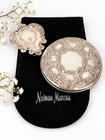 Towle Sterling Silver Vintage Mirror Compact   Ornament Set Original Pouch Nwt
