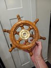 Wood Ship Wheel Nautical Boat Wooden Brass Steering 12 