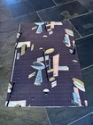 Retro Radioactive Kinetic Sputnik Atomic Mid Century Barkcloth Vintage Fabric