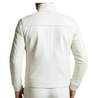 Men s Real Lambskin Leather White Flight Bomber Jacket Quilted Style Biker Coat
