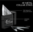 Set Of 40 Metal Collar Stays Dress Men Shirt 3 Sizes 2 2 2 5 2 75 Storage Holder