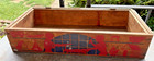 Vintage Wood Toy Box Base Red Graphics Falcon Wagon Boys Workshop Boats Doghouse