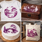 Japanese Temple Stencil     Zen Garden Mountain  Designs Mylar