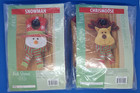 Lot Of 2 New Felt Street Christmas Craft Sewing Door Hangers Moose   Snowman
