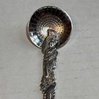 Vintage Japanese Geisha Girl W parasol   Musical Instrument 950 Silver Spoon