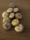 10  Pc 20 Mm  Designer Cc  Button  Gold Tone Chanel Button