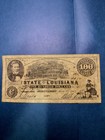 Vtg  Antiqued Reproduction Confederate Currency  state Of Louisiana   100 Bill
