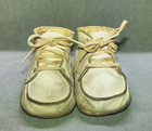 Antique vintage Baby Doll Boots White Lace Up 3 3 4  X 2  Old 