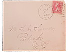 Us Postal Cover  1894 Carmine 2c Washington Stamp  Bullseye Cancel