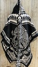 Mexican Poncho Calendario Azteca With Hoodie Size Fits All Sarape Double Sided