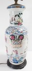 Antique Chinese 19th C  Doucai Famille Rose Table Lamp Vase