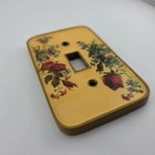 Vintage Victorian Rose Light Switch Plate Cover Resin Brass Floral