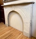 Antique Victorian Arched Carrara Marble Fireplace Mantel