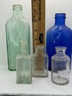 Vtg Lot Of 5 Pharmaceutical Medical  Beauty Glass Bottles 
